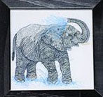 African Elephant Embroidery Design