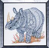 Black Rhinoceros Embroidery Design