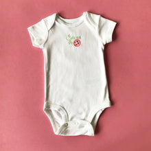 Load image into Gallery viewer, Cute as a Button Embroidered Onesie (Girl) with Matching Bib
