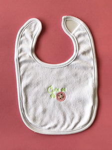 Cute as a Button (Girl) Embroidered Terry Bib