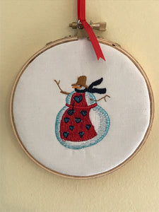 Mrs. Snowfolk Embroidered Ornament