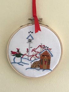 Winter Garden Embroidered Ornament