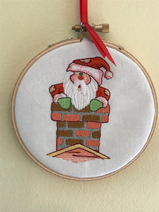 Chimney Santa Embroidered Ornament