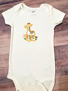 Giraffe Embroidered Onesie