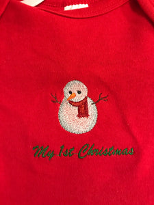 My 1st Christmas embroidered onesie.