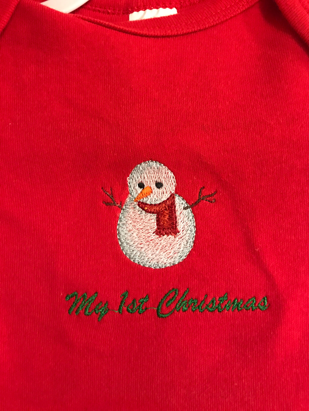 My 1st Christmas embroidered onesie.