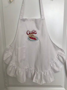 Cutie Pie Embroidered Child's Apron with Ruffle