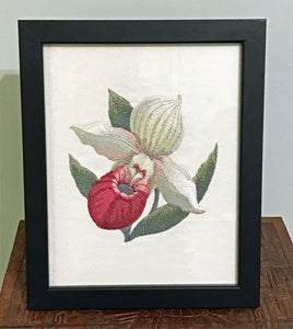 Lady Slipper Bloom in Watercolor Embroidered Design