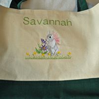 Load image into Gallery viewer, Mo&#39; Cuddly Bunny Large Custom Embroidered Tote Bag
