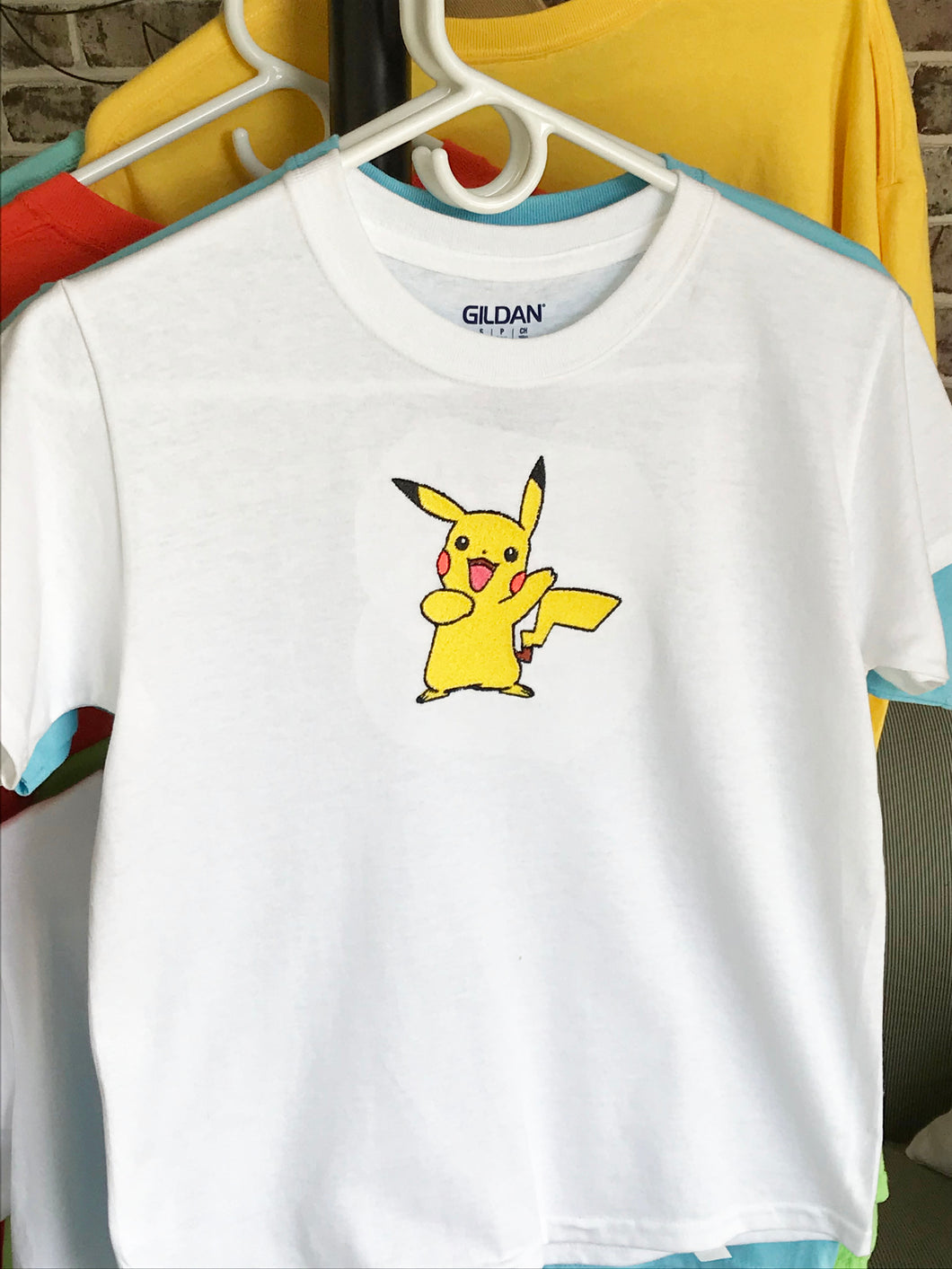 Pikachu Embroidered Youth Tee Shirt